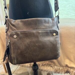 Ellington Gray Leather Cross Body